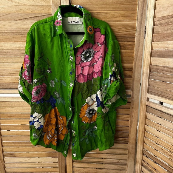 ALEMAIS Olivia Floral Printed Shirt size 8 - Picture 6 of 9